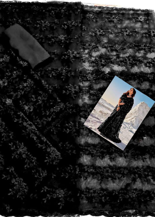 India stylish saree black - Shiwani Apparels