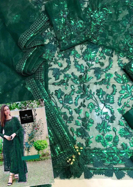 Maryum hussain green dress - Shiwani Apparels