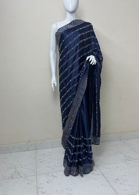 Rahine stone silk saree - Shiwani Apparels