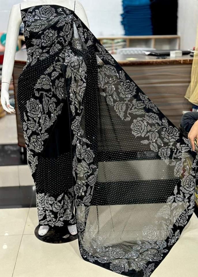 Gulaab Stone Saree - Shiwani Apparels