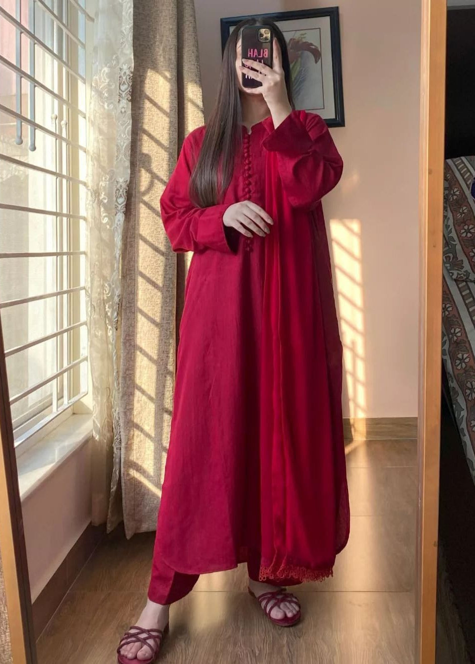 Royal Grace – 3PC Long Shirt Dress - Shiwani Apparels