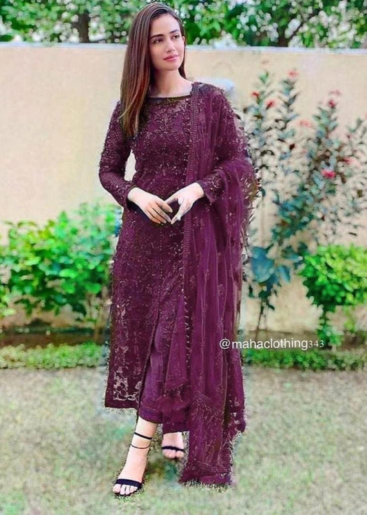 Maryum hussain purple - Shiwani Apparels