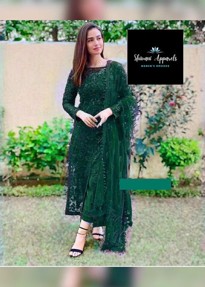 Maryum hussain green dress - Shiwani Apparels