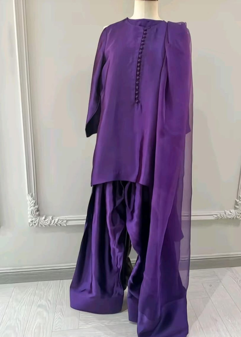Regal Farshi Silk Ensemble (Stitched) - Shiwani Apparels