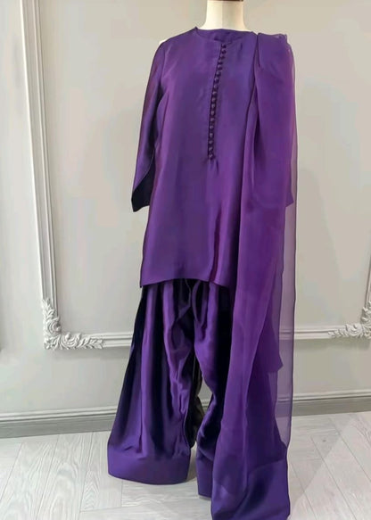 Regal Farshi Silk Ensemble (Stitched) - Shiwani Apparels