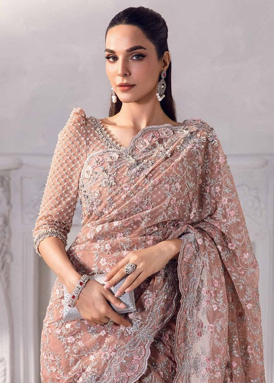 Maria B Embroidered Net Saree – Elegance Redefined ✨ - Shiwani Apparels