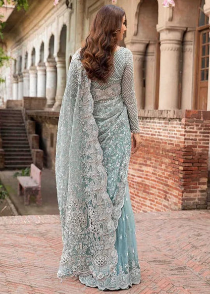 Maria B Embroidered Net Saree – Elegance Redefined ✨ - Shiwani Apparels